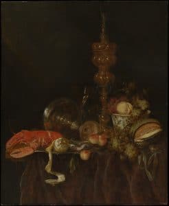 Still life with Lobster and Fruit